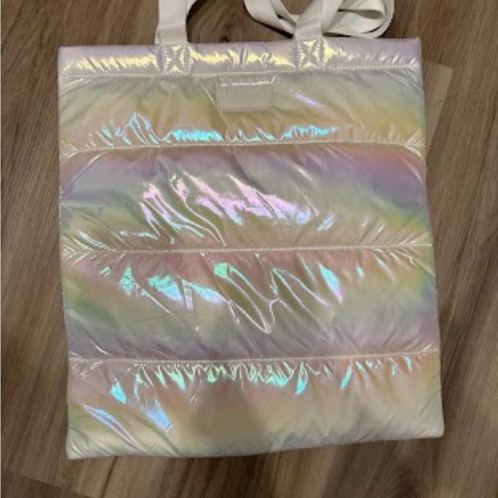 Bath & Body Works Iridescent Puffer Tote - Pearl Rainbow
